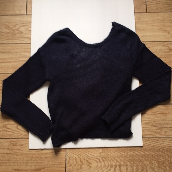 Forever 21 Blue Long Sleeve Knitted Top Sz XL - Picture 6 of 8